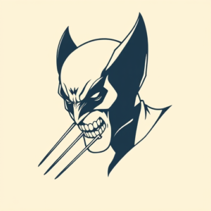 Minimal Color Wolverine Tattoo