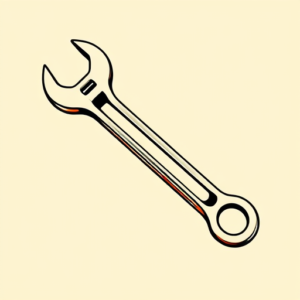 Minimal Color Wrench Tattoo