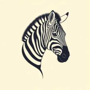 Minimal Color Zebra Tattoo