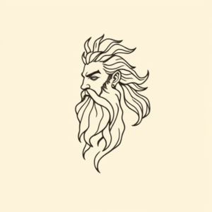 Minimal Color Zeus Tattoo