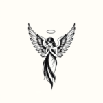 Minimalist Angel Tattoo