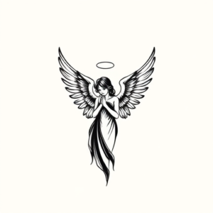 Minimalist Angel Tattoo