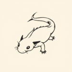Minimalist Axolotl Tattoo