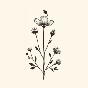 Minimalist Botanical Tattoo