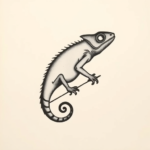 Minimalist Chameleon Tattoo