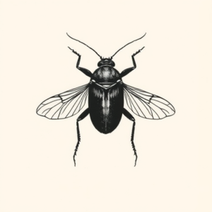 Minimalist Cicada Tattoo