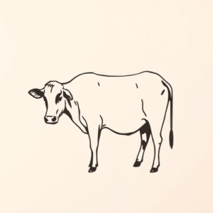 Minimalist Cow Tattoo