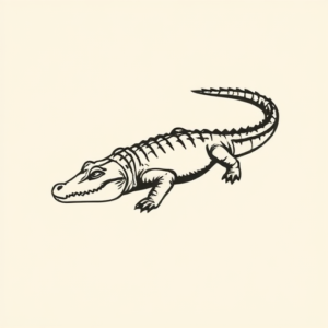 Minimalist Crocodile Tattoo