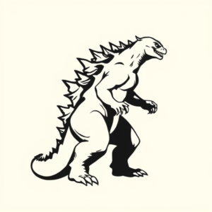 Minimalist Godzilla Tattoo