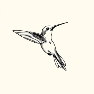Minimalist Hummingbird Tattoo