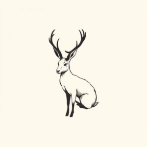 Minimalist Jackalope Tattoo