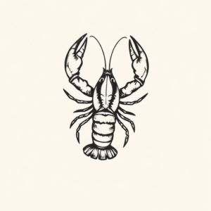 Minimalist Lobster Tattoo