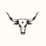 Minimalist Longhorn Tattoo