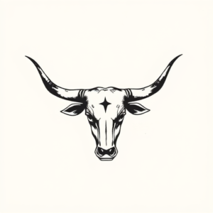 Minimalist Longhorn Tattoo
