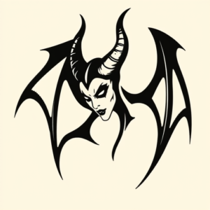 Minimalist Maleficent Tattoo
