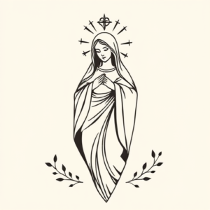 Minimalist Mary Tattoo