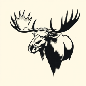 Minimalist Moose Tattoo