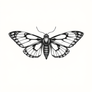 Minimalist Moth Tattoo