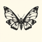 Minimalist Mothman Tattoo