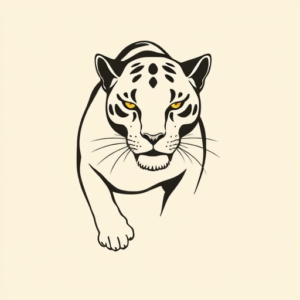 Minimalist Panther Tattoo