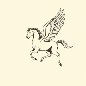 Minimalist Pegasus Tattoo