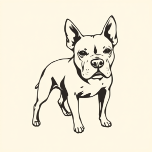 Minimalist Pitbull Tattoo