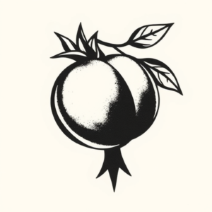 Minimalist Pomegranate Tattoo