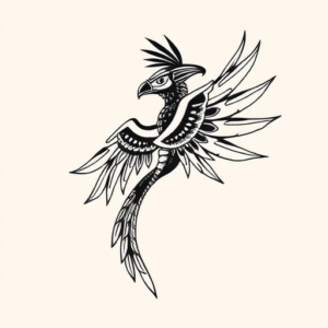 Minimalist Quetzalcoatl Tattoo