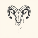 Minimalist Ram Tattoo