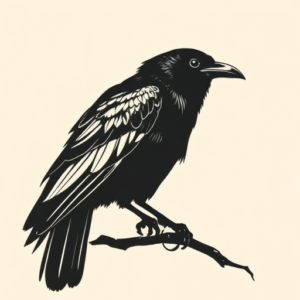 Minimalist Raven Tattoo