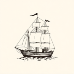 Minimalist Ship Tattoo