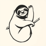 Minimalist Sloth Tattoo