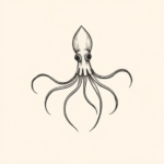 Minimalist Squid Tattoo