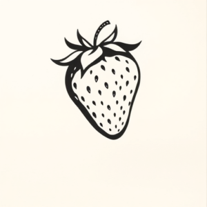 Minimalist Strawberry Tattoo