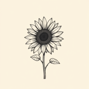 Minimalist Sunflower Tattoo
