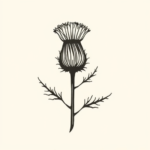 Minimalist Thistle Tattoo