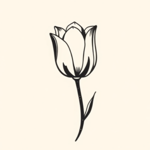 Minimalist Tulip Tattoo