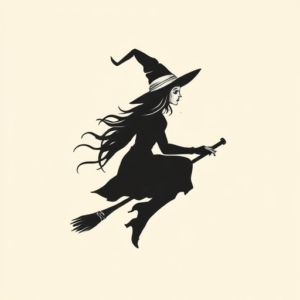 Minimalist Witch Tattoo