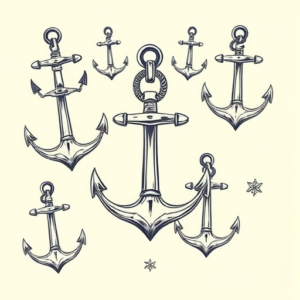 Multiple Anchor Tattoo