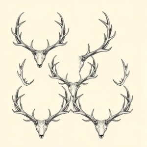 Multiple Antler Tattoo