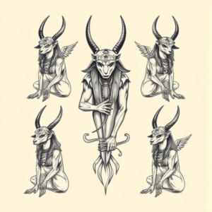 Multiple Anubis Tattoo