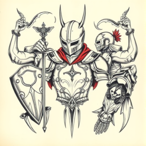 Multiple Armor Tattoo