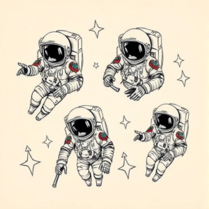 Multiple Astronaut Tattoo