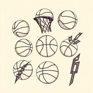 Multiple Basketball Tattoo