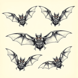 Multiple Bat Tattoo