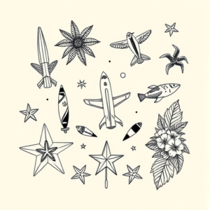 Multiple Beach Tattoo