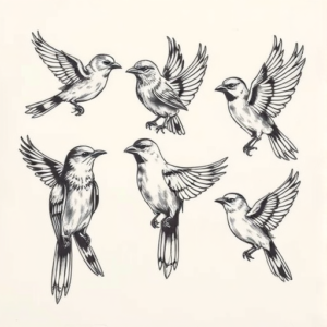Multiple Bird Tattoo