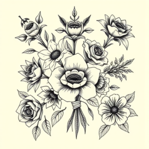 Multiple Bouquet Tattoo