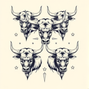 Multiple Bull Tattoo