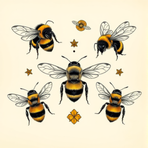 Multiple Bumblebee Tattoo